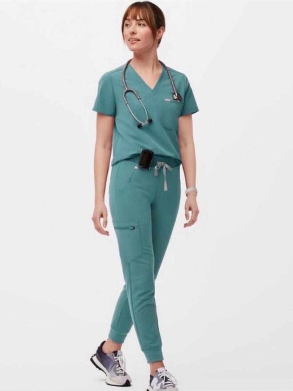 Figs Women’s Scrub Set Catarina Top Size XS Uman Jogger Size XXS/Tall Hydrogreen